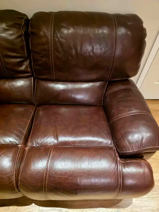 Sillones reclinables de cuero marrón oscuro de segunda mano - 3