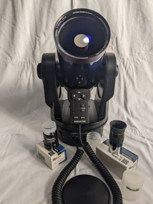 Meade etx-90ec telescopio usado probado con buscador ocular 26mm y barlow 2x - 2