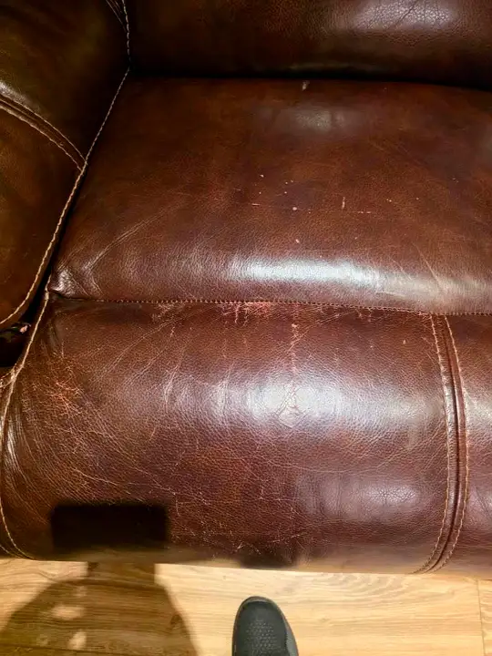 Sillones reclinables de cuero marrón oscuro de segunda mano - 4