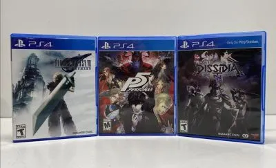 Lote jrpg para ps4 – final fantasy vii remake, persona 5 y dissidia - segunda mano