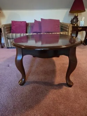 Juego de mesa de centro y dos mesas auxiliares vintage segunda mano - 2