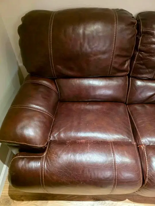 Sillones reclinables de cuero marrón oscuro de segunda mano - 2